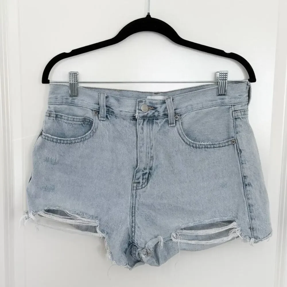 PISTOLA Distressed Light Wash Denim Jean Shorts 29